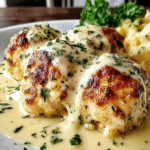 Chicken Pillows with Creamy Parmesan Sauce recipe