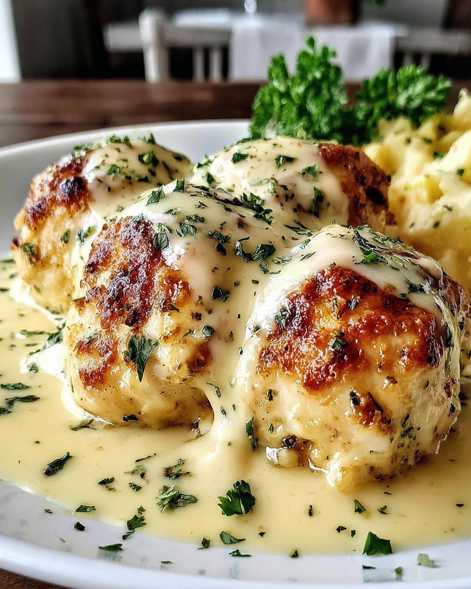Chicken Pillows with Creamy Parmesan Sauce recipe