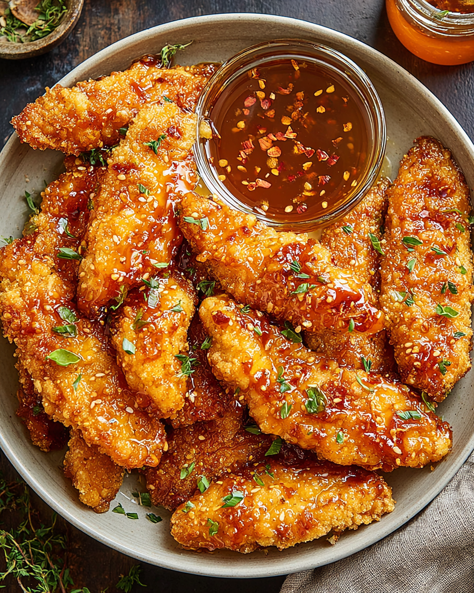 Crispy Hot Honey Chicken Tenders for date night