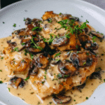 Creamy Garlic Mushroom Chicken Thighs recipe