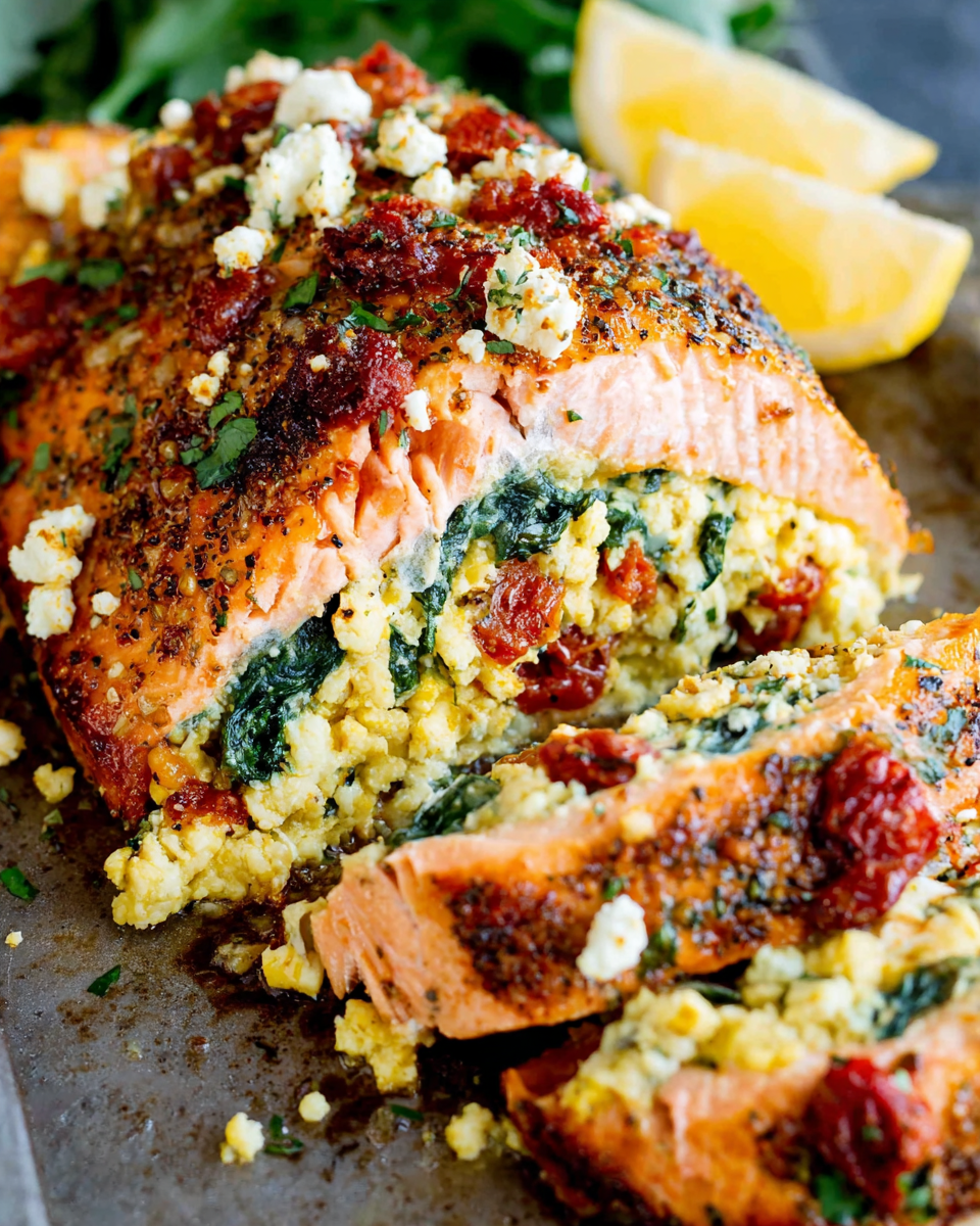How to Make 4-Ingredient Mediterranean Stuffed Salmon at Home
