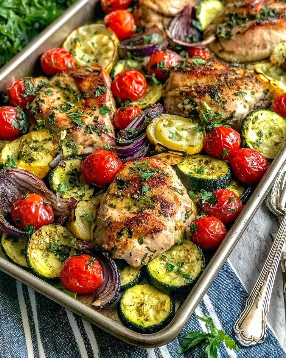 How to Make Sheet Pan Mediterranean Chicken & Zucchini at Home