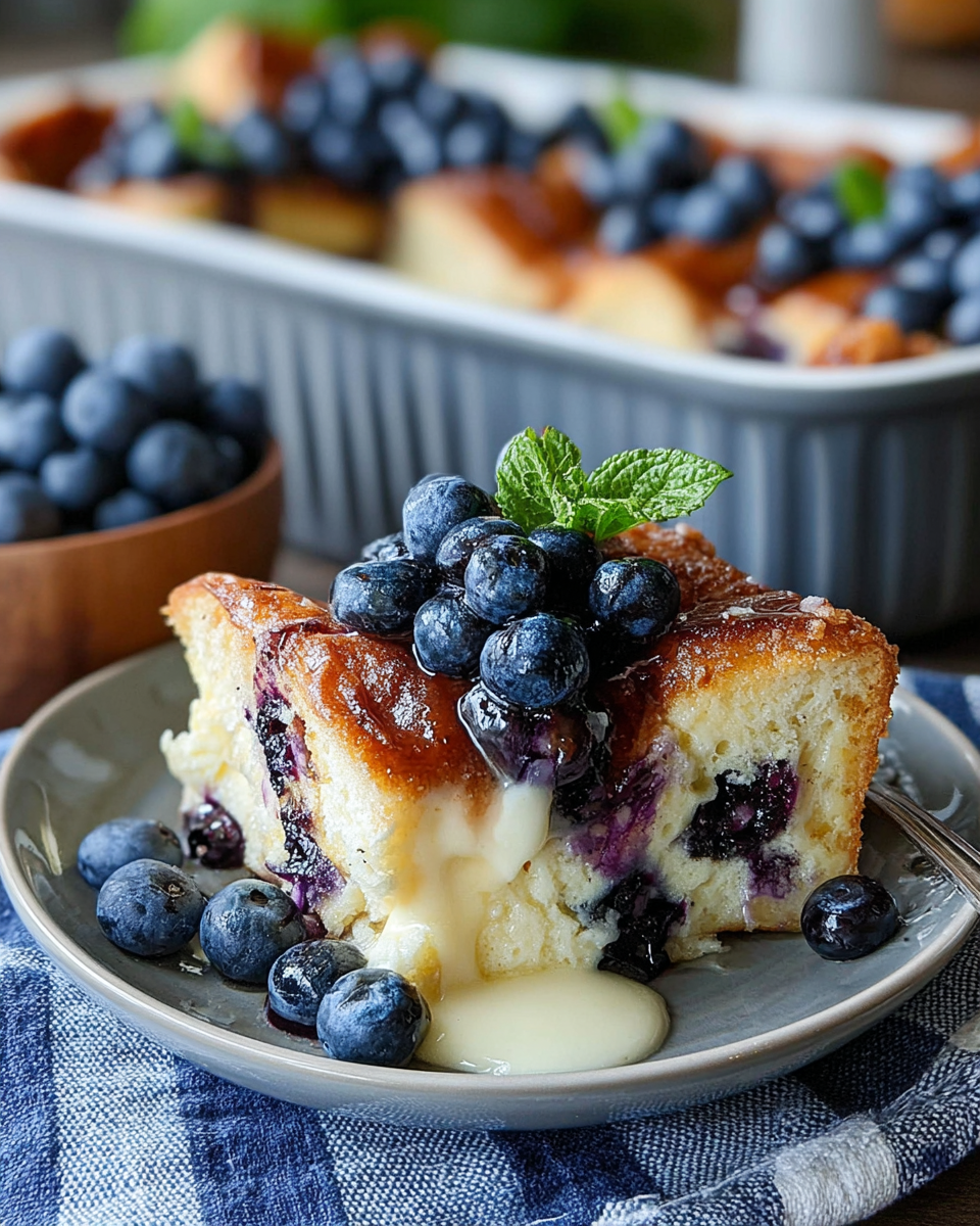 One-Pan Blueberry Buttermilk Pancake Casserole for potlucks