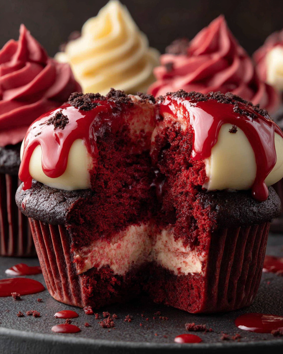 Halloween Vampire Bite Cupcakes recipe