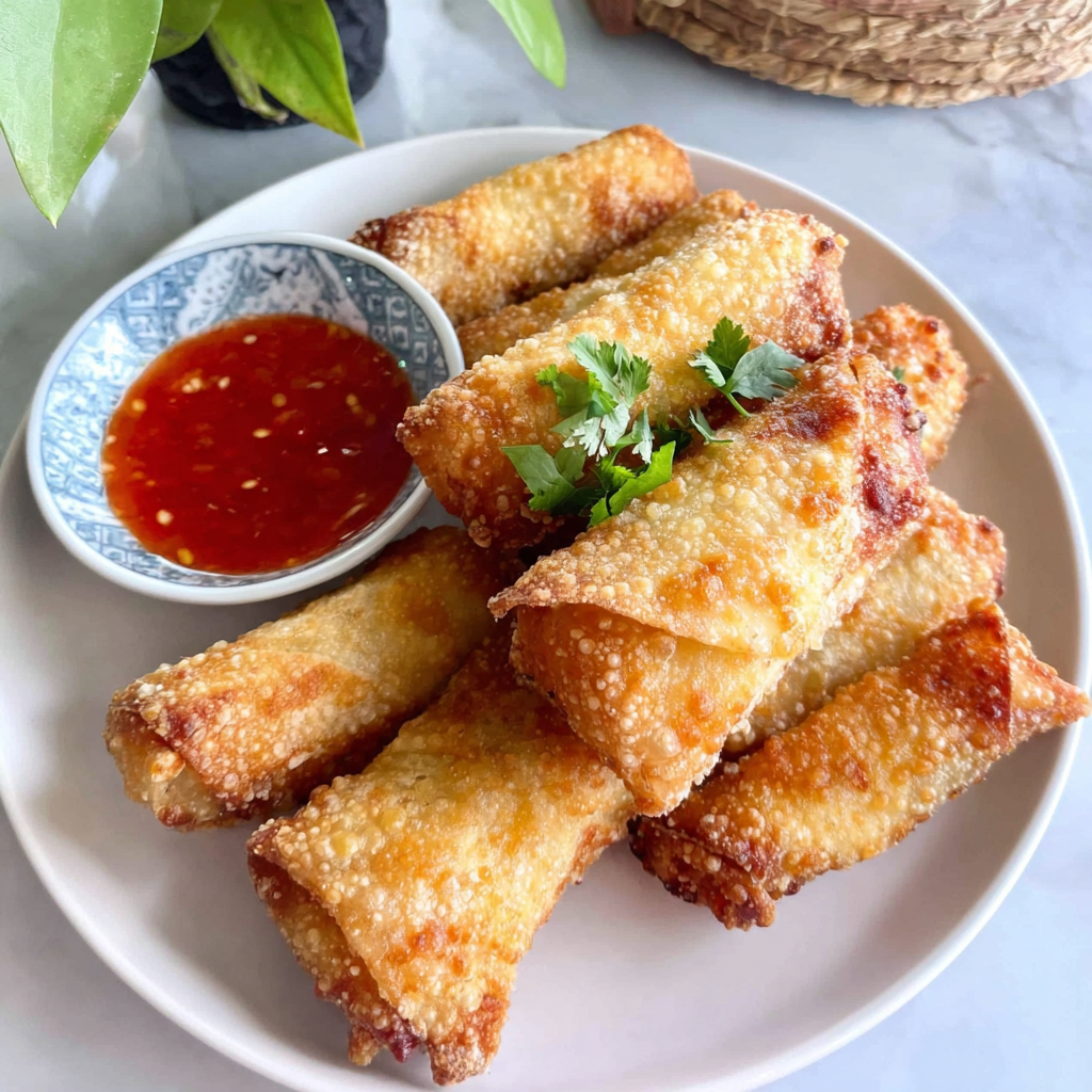 Crab Rangoon Egg Rolls with Creamy Dipping Sauce