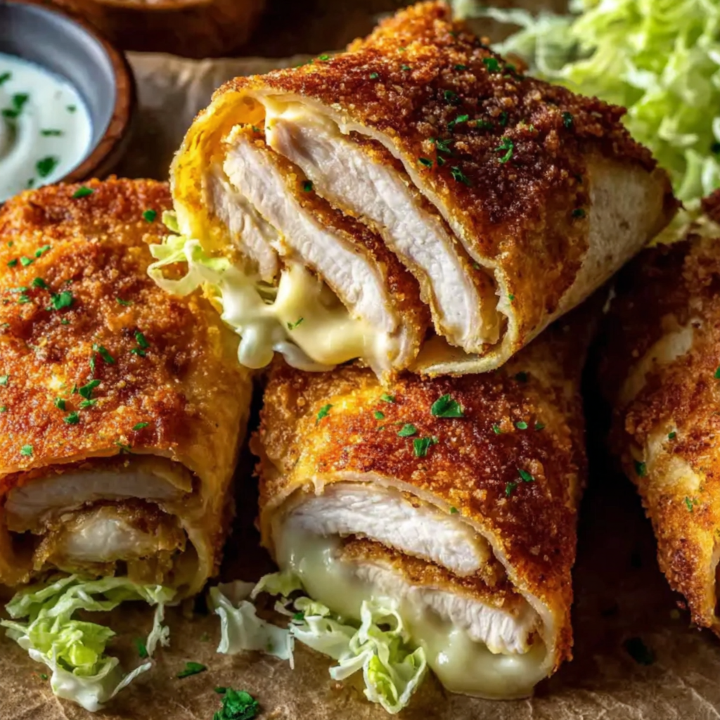 Crispy Air Fryer Chicken & Mozzarella Wraps Delight