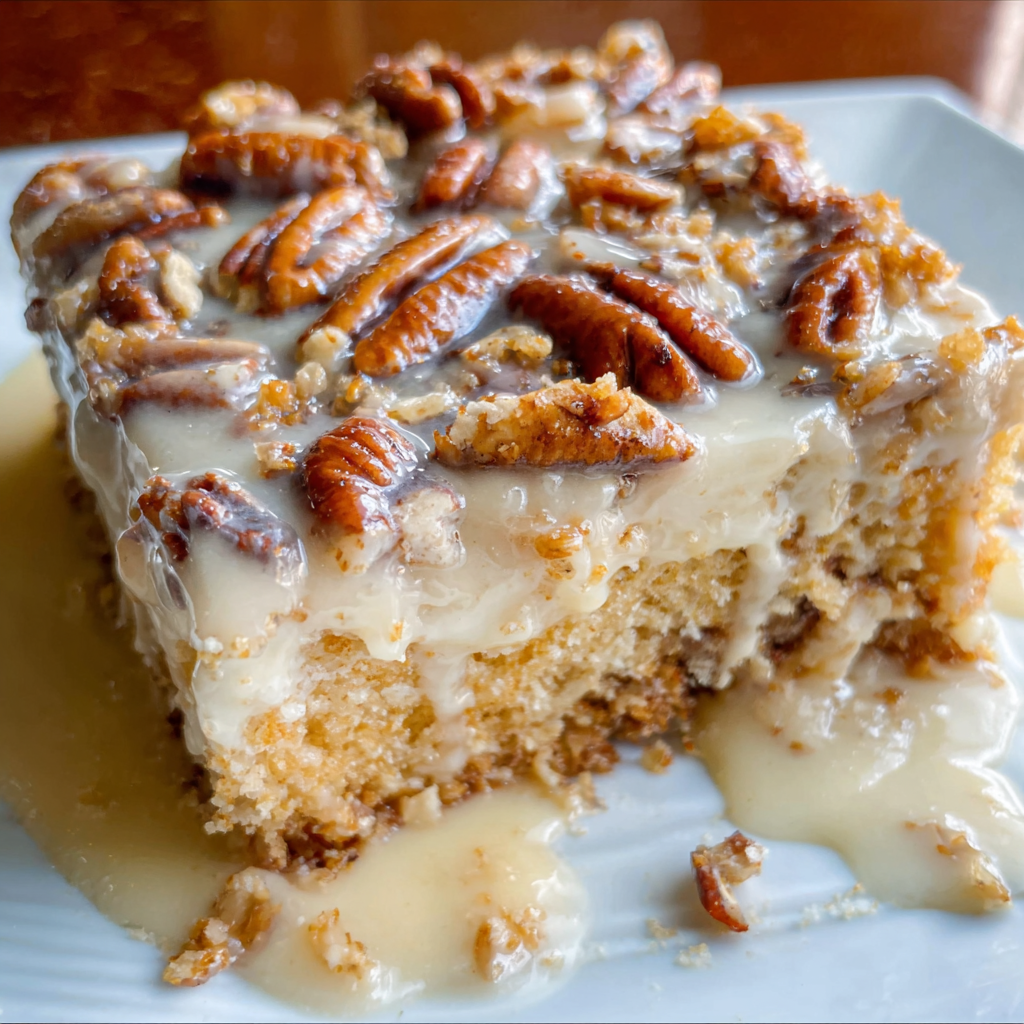 Decadent Butter Pecan Praline Poke Cake Recipe