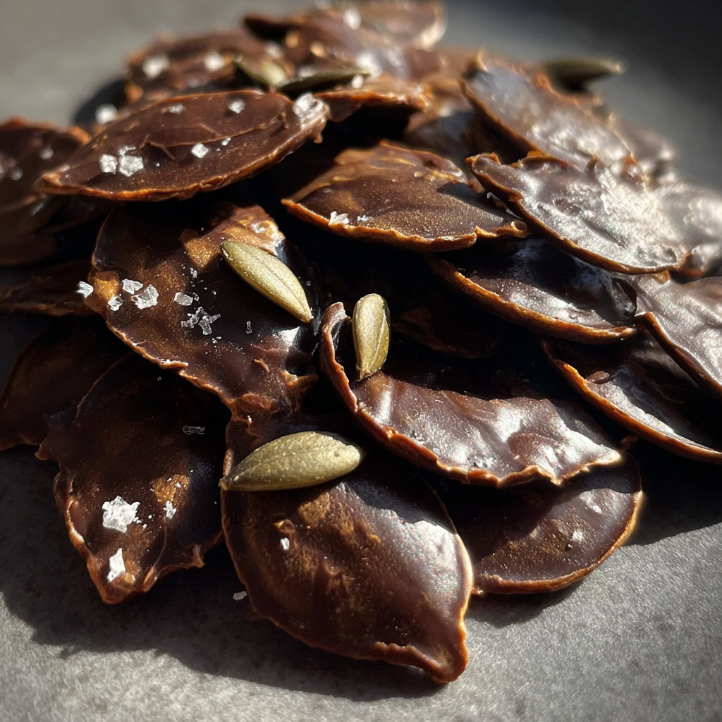 Decadent Crunchy Chocolate Covered Pumpkin Seeds