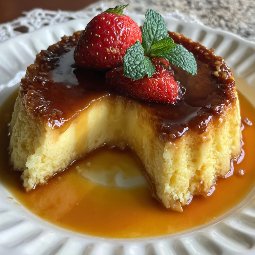 Delicate Caramel Pudding and Soft Cake Fusion