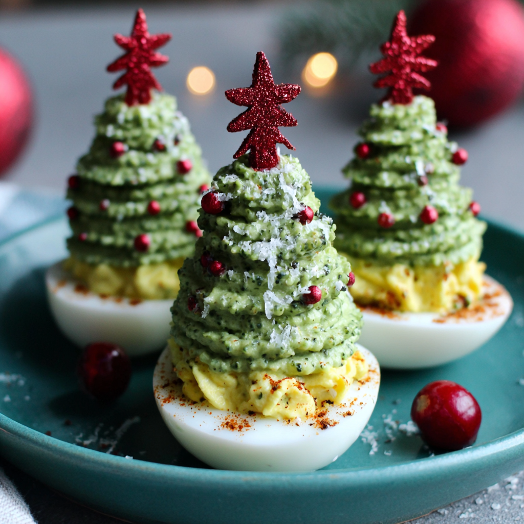 Delightful Deviled Egg Christmas Trees for Festive Fun