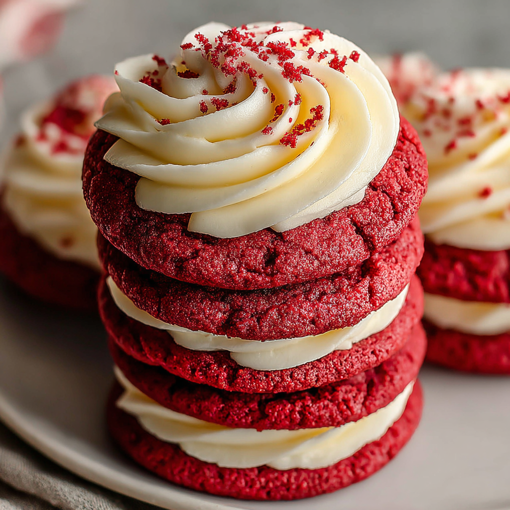 Delightful Frosted Red Velvet Cupcake Cookies