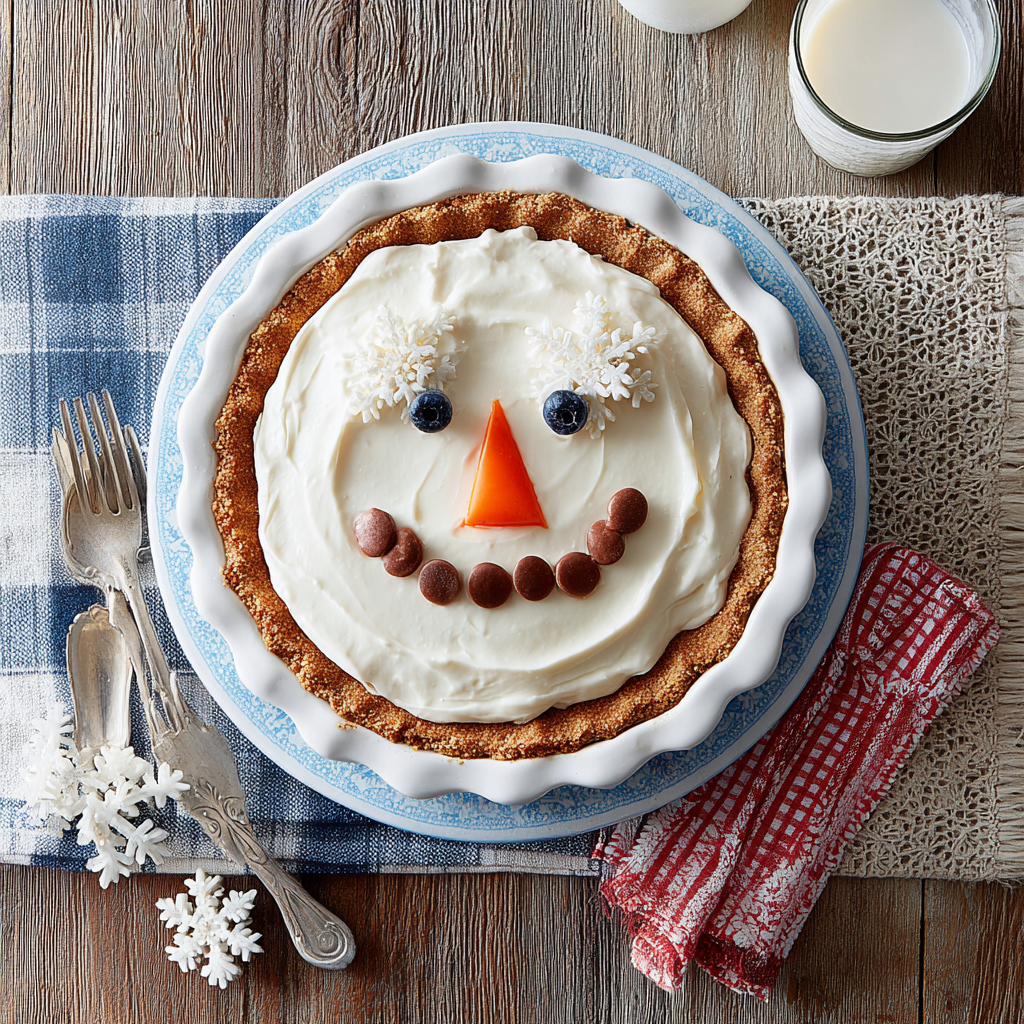 Delightful Melting Snowman Pie for Home Baking