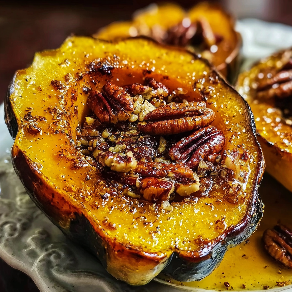 Maple Pecan Roasted Acorn Squash Delight