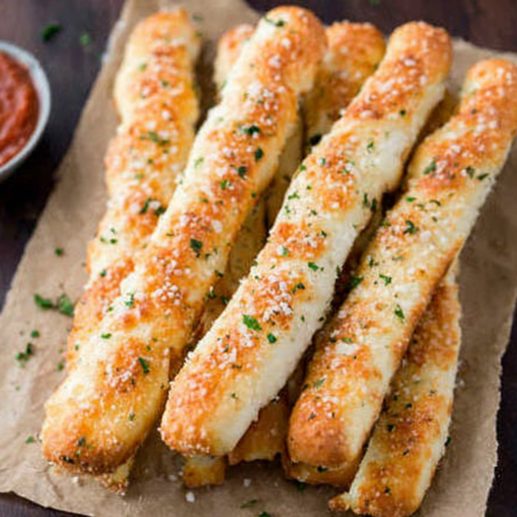 Simple 2 Ingredient Dough Garlic Breadsticks Recipe