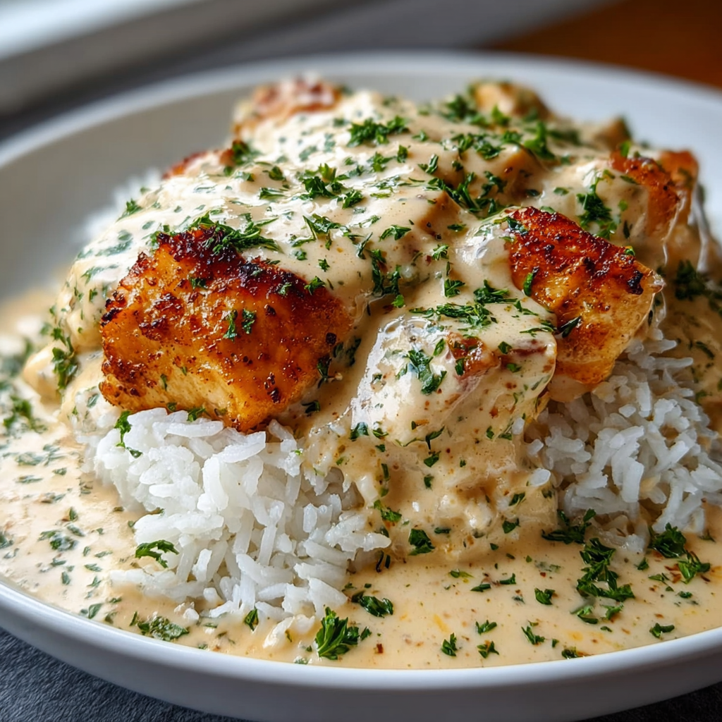 Creamy Smothered Chicken and Rice Delight