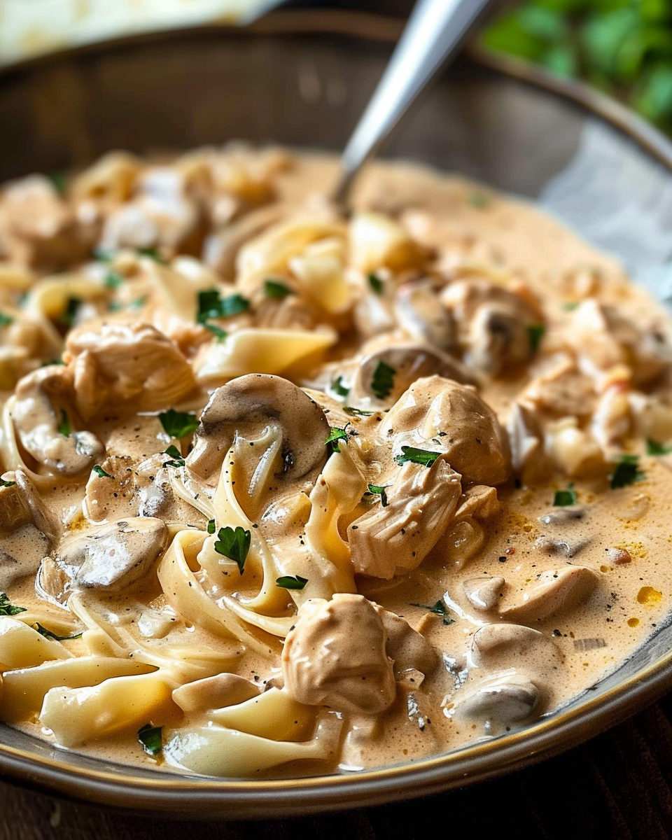 A Comforting Take on Creamy Chicken Stroganoff