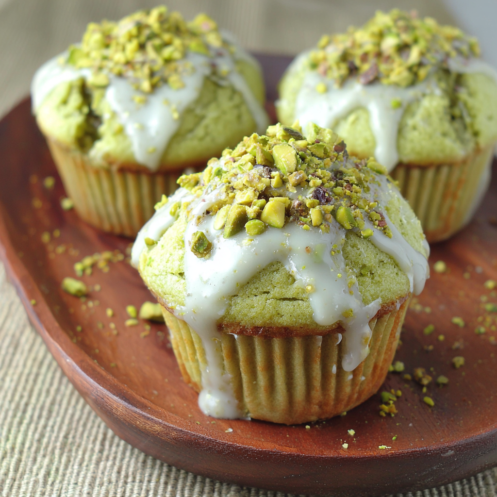 Decadent White Chocolate Pistachio Lava Muffins