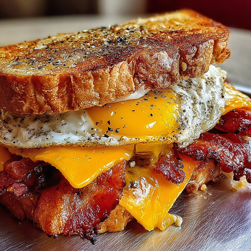 Delicious Air-Fryer Bacon, Egg, and Cheese Sandwich