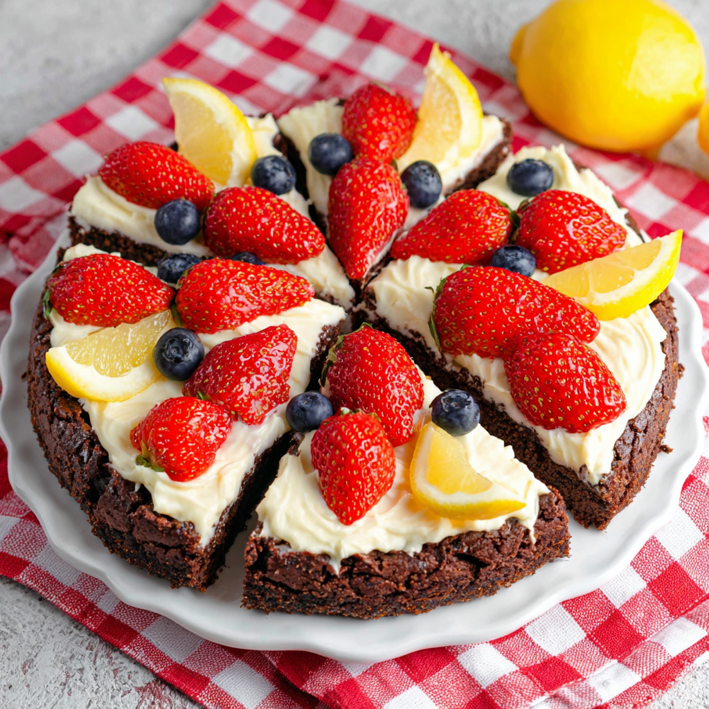 Delicious Brownie Fruit Pizza for Valentine’s Day