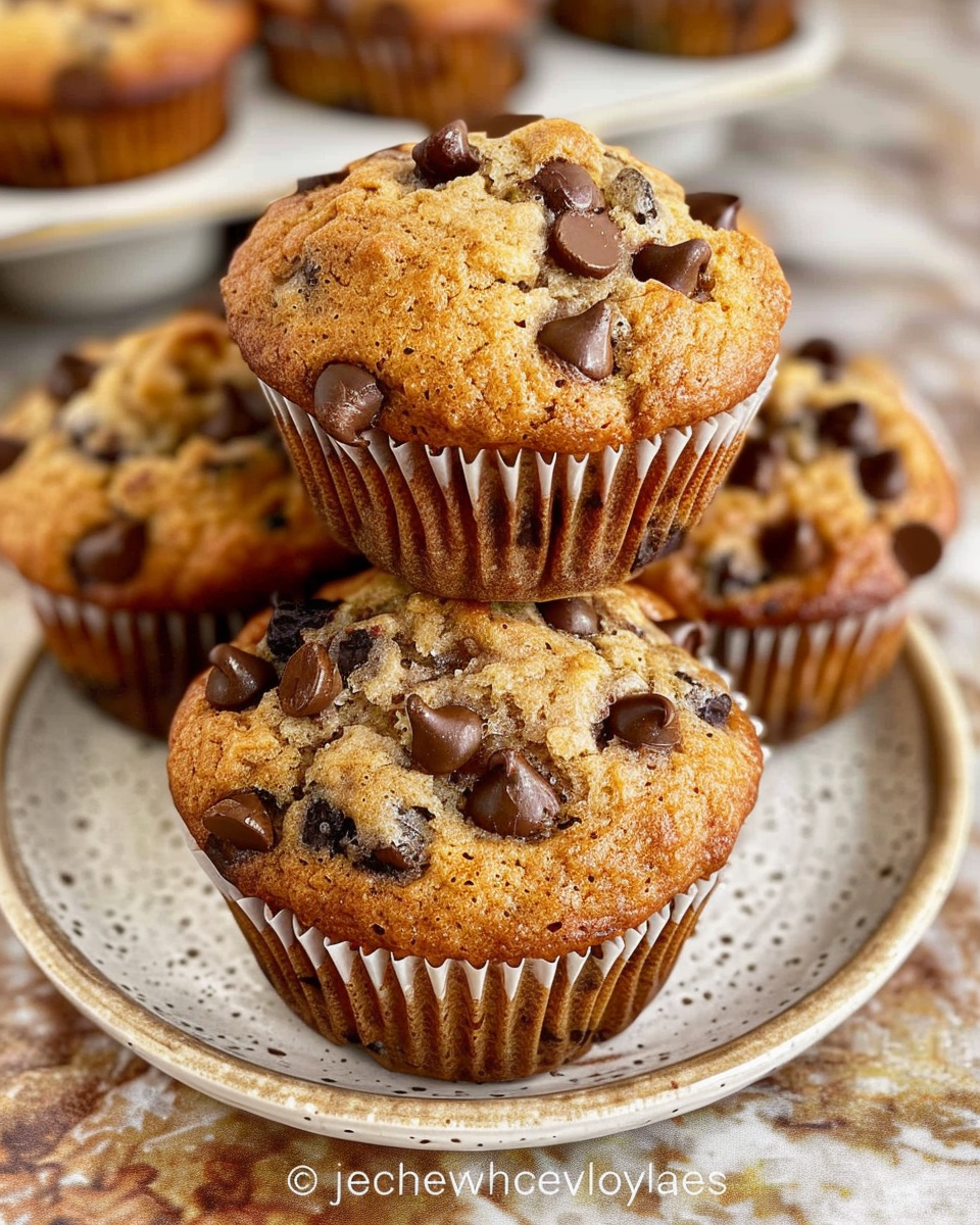 Deliciously Soft Choc Chip Banana Muffins