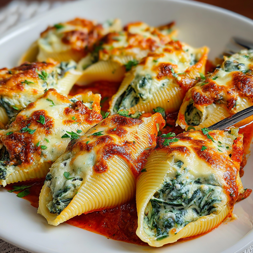 Delicious Spinach and Cheese Stuffed Shells Recipe