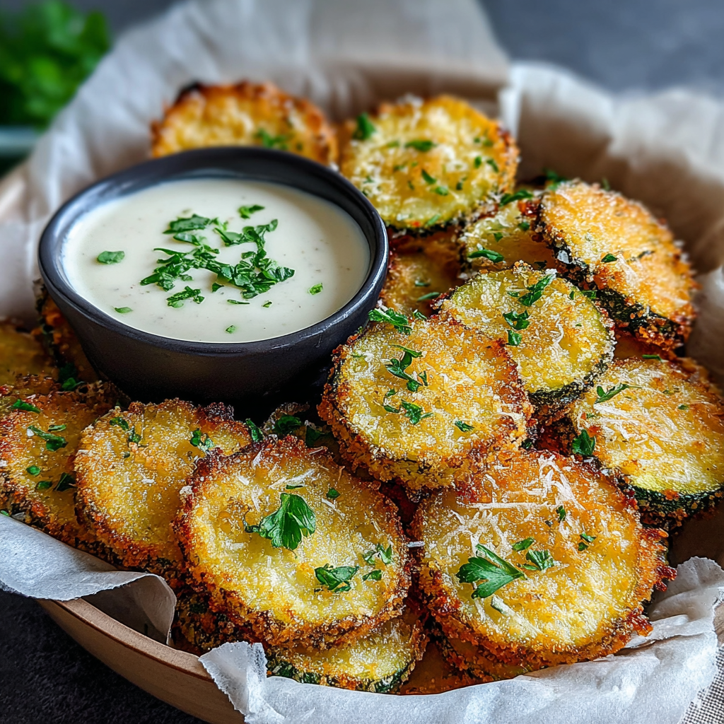 Deliciously Crunchy Parmesan Crusted Zucchini Chips