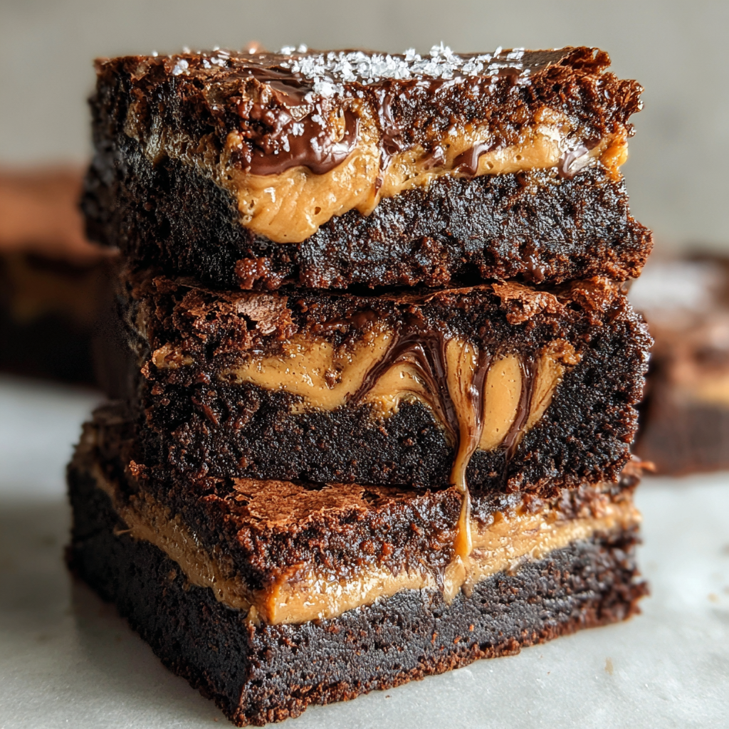 Indulgent Chocolate Fudge Brownies with Peanut Butter Swirl
