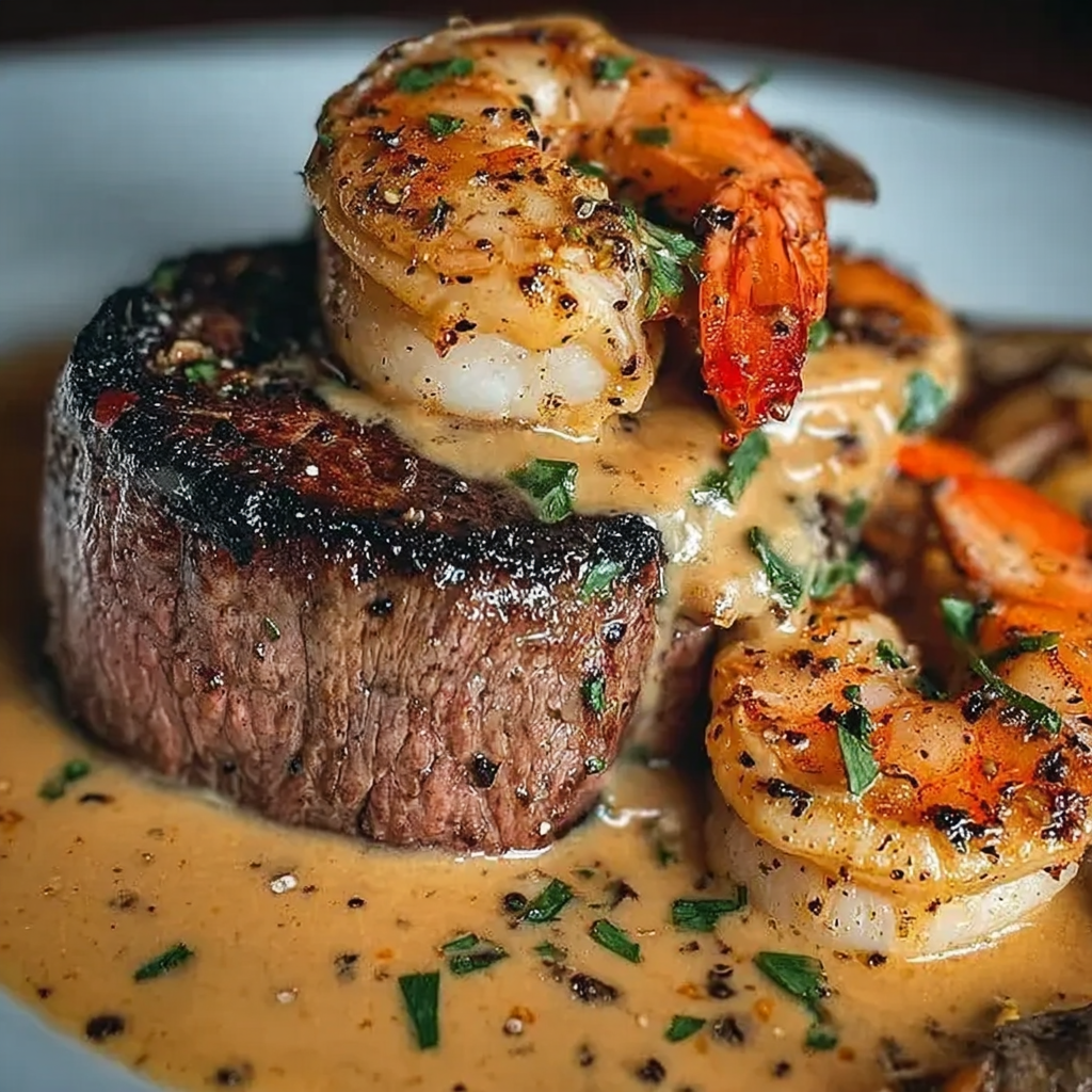 Indulgent Surf and Turf with Savory Garlic Sauce