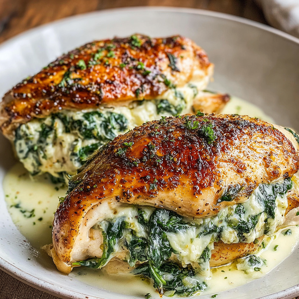 Irresistible Spinach Artichoke Stuffed Chicken