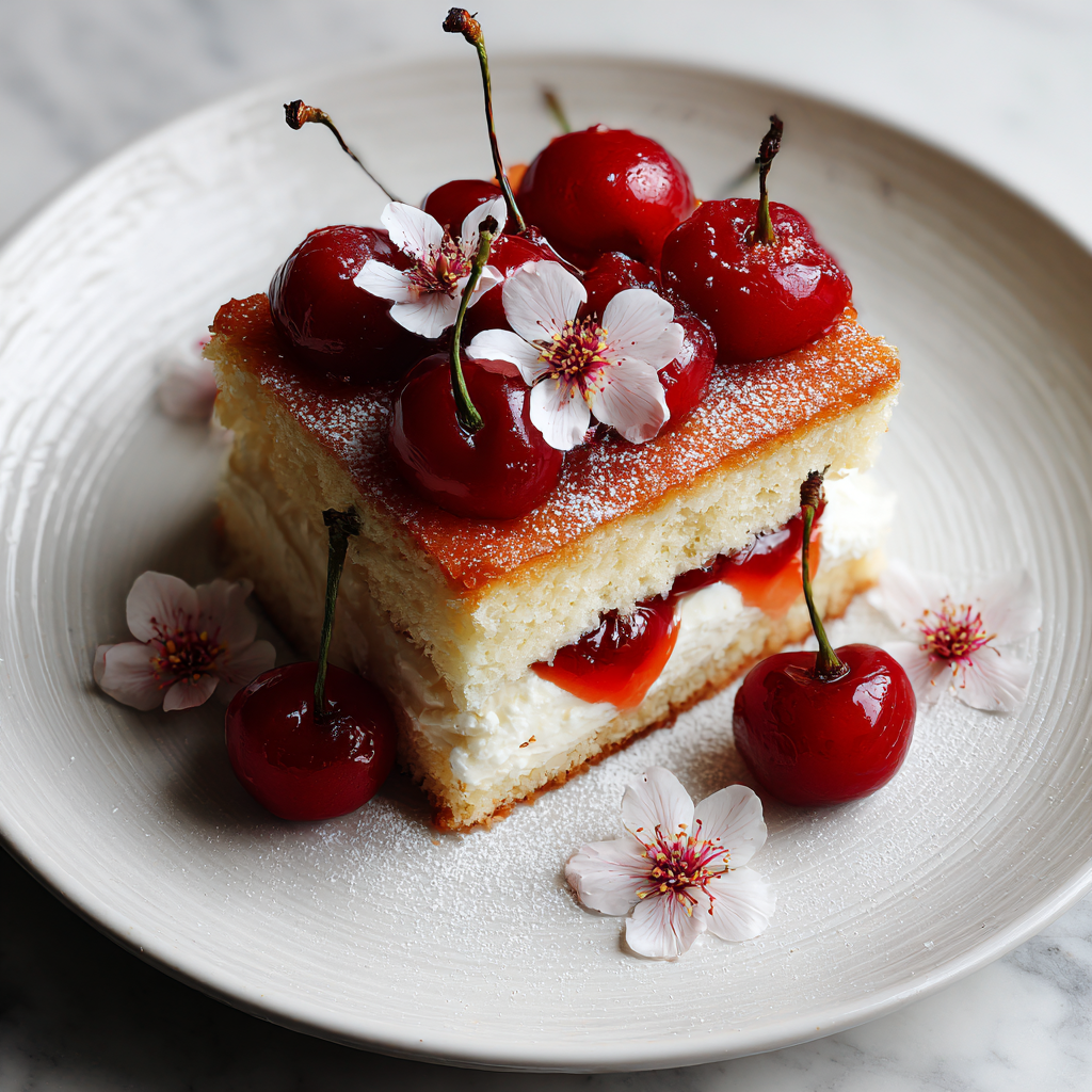 Delight in the Spiced Moistness of Cardamom Cherry Cake